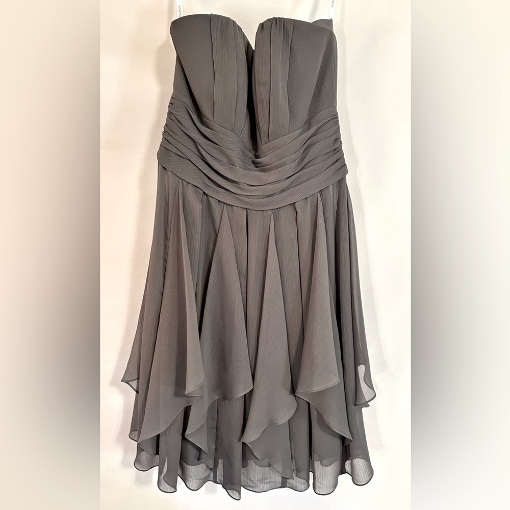David’s Bridal Strapless Dress - Grey, Size 4
